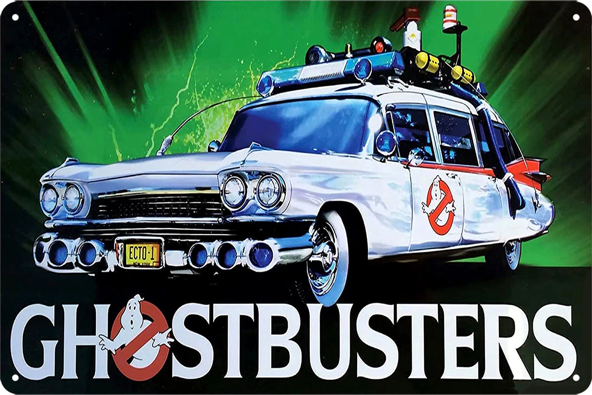 Ghostbusters Tin Metal Sign Rustic Look Vintage Car