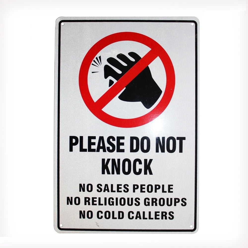2x Warning Sign Do Not Knock Sales Religious Cold Caller 200x300 Home