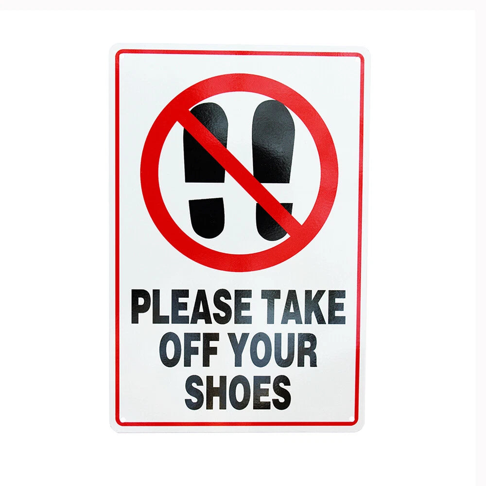 Warning Pls Take Off Your Shoes Sign 200*300mm Metal Reflective - image 3