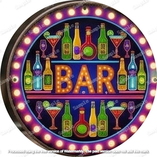 Bar 40 cm round aluminium sign