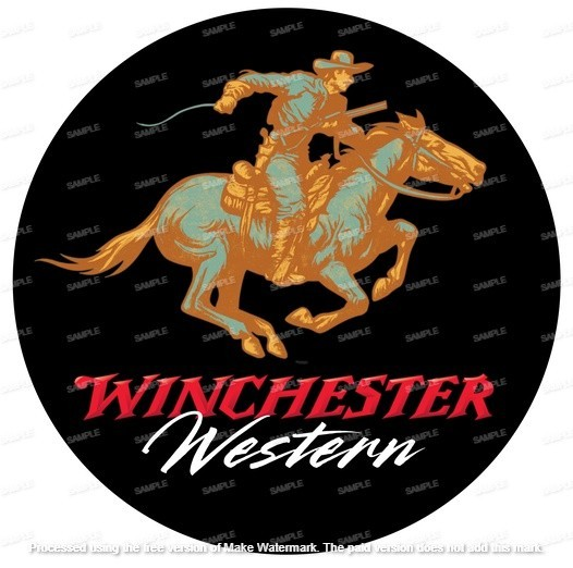 WINCHESTER WESTERN Retro/ Vintage Man Cave Garage Home Décor Round Metal Sign