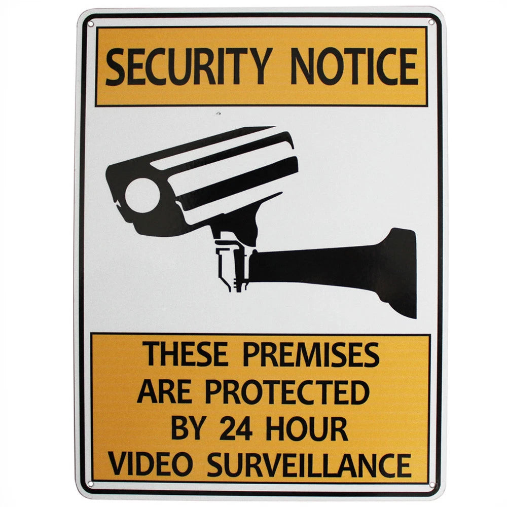 Warning Security Notice Sign Video Surveillance 24 Hour 200x300mm