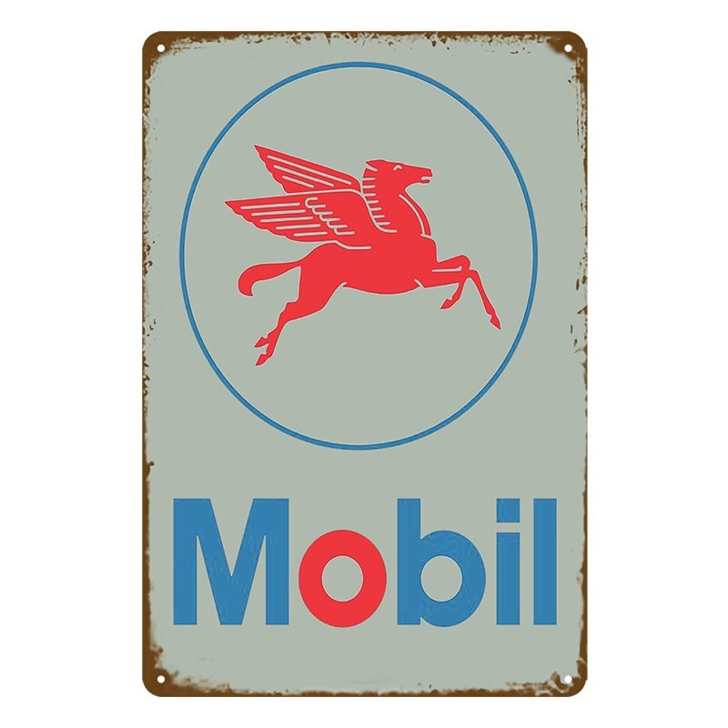 Tin Metal Sign MOBIL OIL AUTO 20x30cm Rustic Vintage - Tin Sign Factory Australia