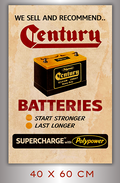 SUPERCHARGE BATTERIES Vintage Poster 60x40cm Man Cave Shed-Garage Tin Metal Sign - Tin Sign Factory Australia