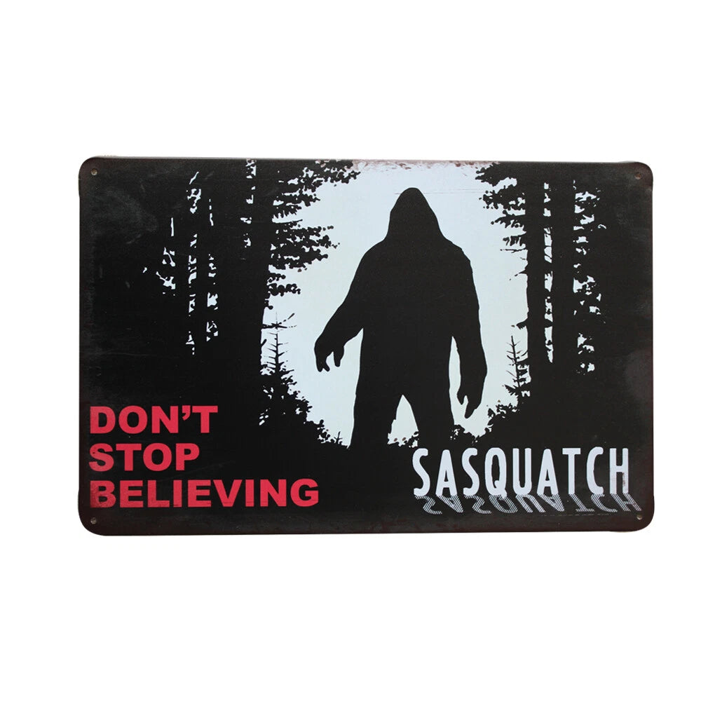 2x Tin Sign Don't Stop Believing Humor Funny Attention Wall Decor