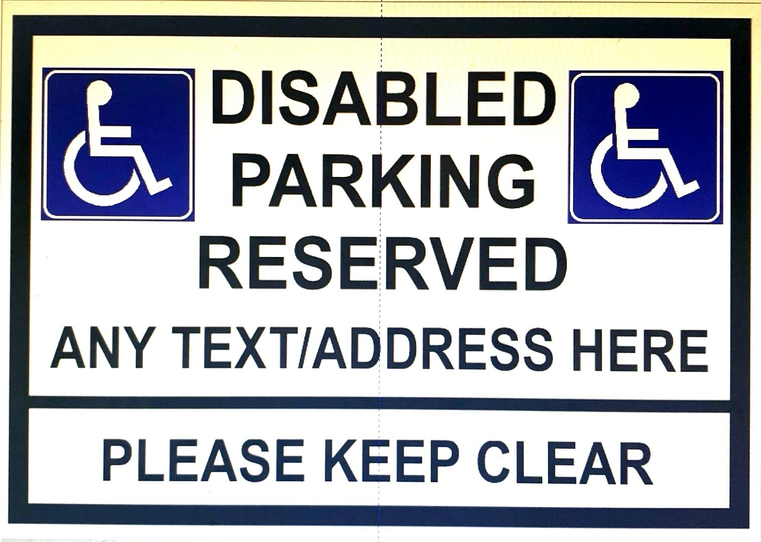 Personalised Disabled Parking Metal Sign Custom Any Name Text Waterproof Plaque - Tin Sign Factory Australia