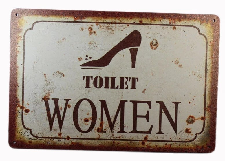 WOMEN TOILET Tin Sign – Vintage Rustic Bathroom Sign, Ladies Restroom Metal Wall - Tin Sign Factory Australia