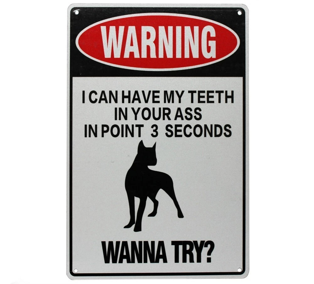 MY TEETH IN YOUR ASS Home Wall Man Cave Rustic Look Workshop Warning Metal Sign