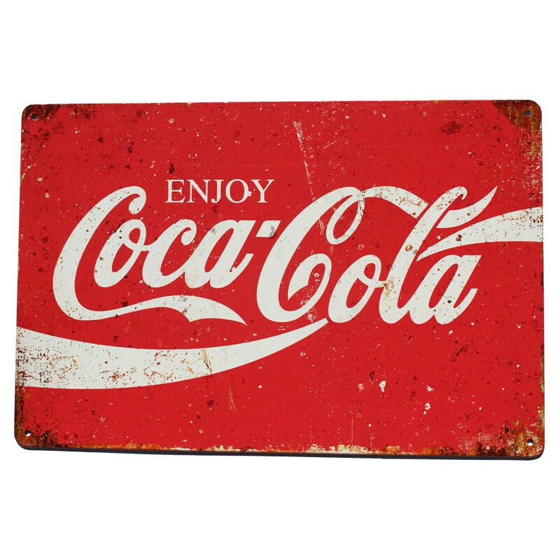 Warning Sign Tin Sign 200x300mm Metal Enjoy Cocacola