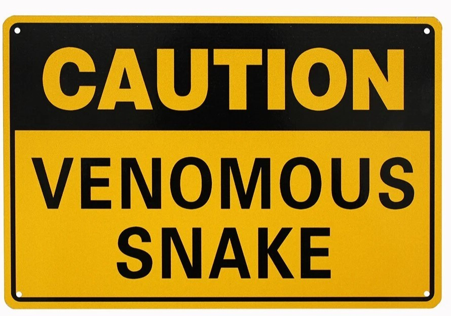 VENOMOUS SNAKE Home Rustic Look Man Cave Shed Garage Bar Pub Metal Tin Sign - Tin Sign Factory Australia