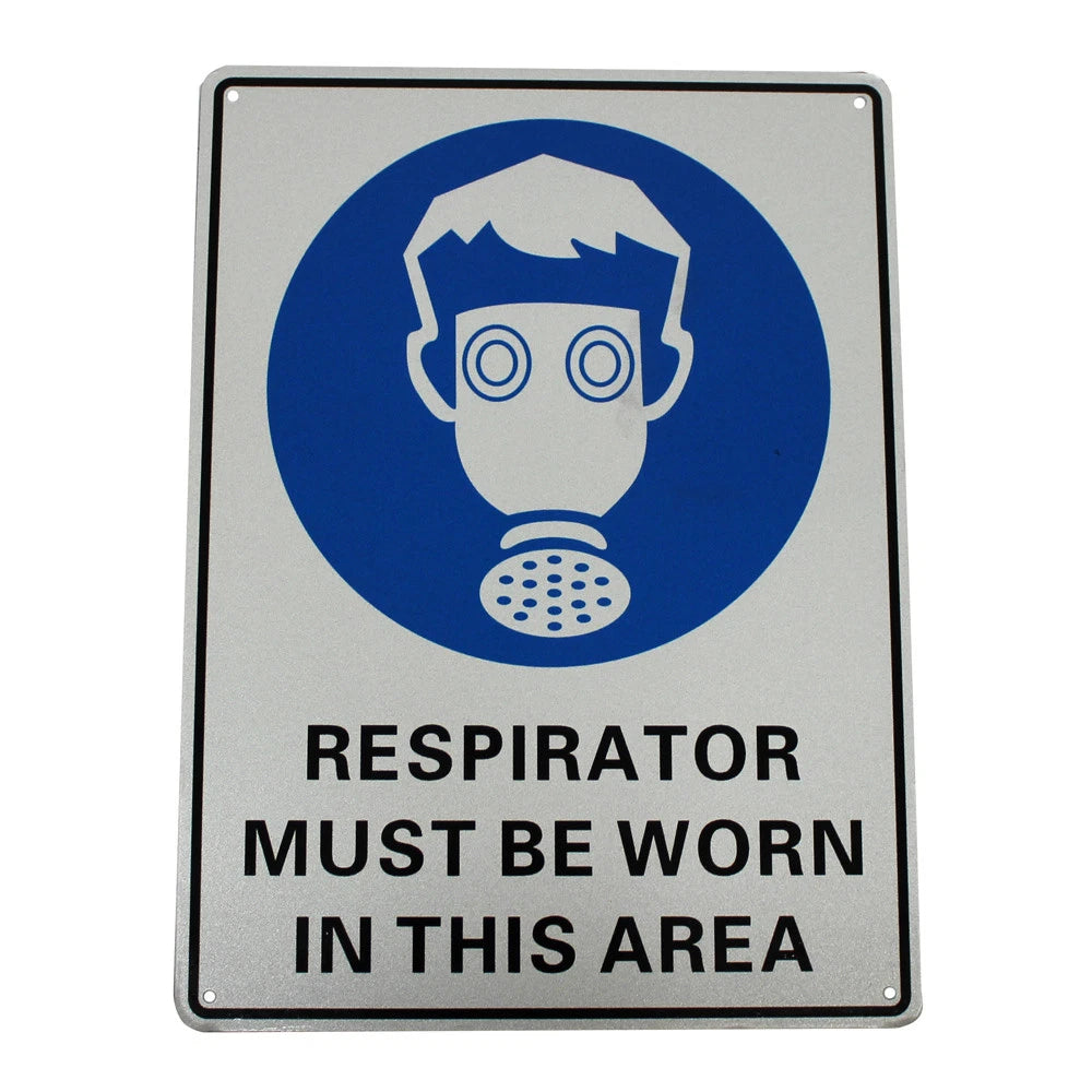 3 X Warning Respirator Must Be Worn in This Area Sign 300*200mm Metal