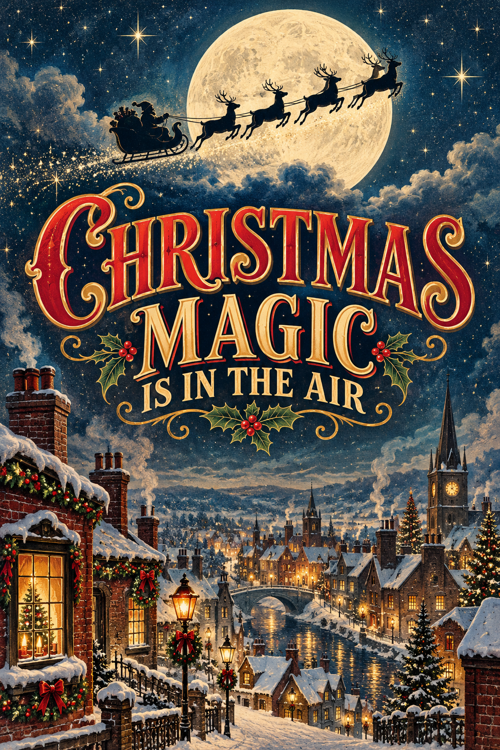 Christmas Magic Is In The Air Man Cave Garage Bar & Shed Decor Metal Sign