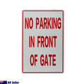 Warning Notice No Parking in Front Gate Sign 200x300mm Metal Private - image 2