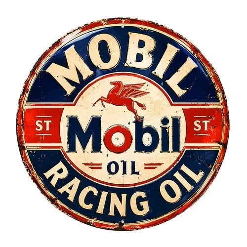 Mobil Oil 40 cm round aluminium sign