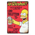 Warning Metal Tin Sign 300 x 200mm To Alcohol Rustic Look Vintage Man Cave - Tin Sign Factory Australia