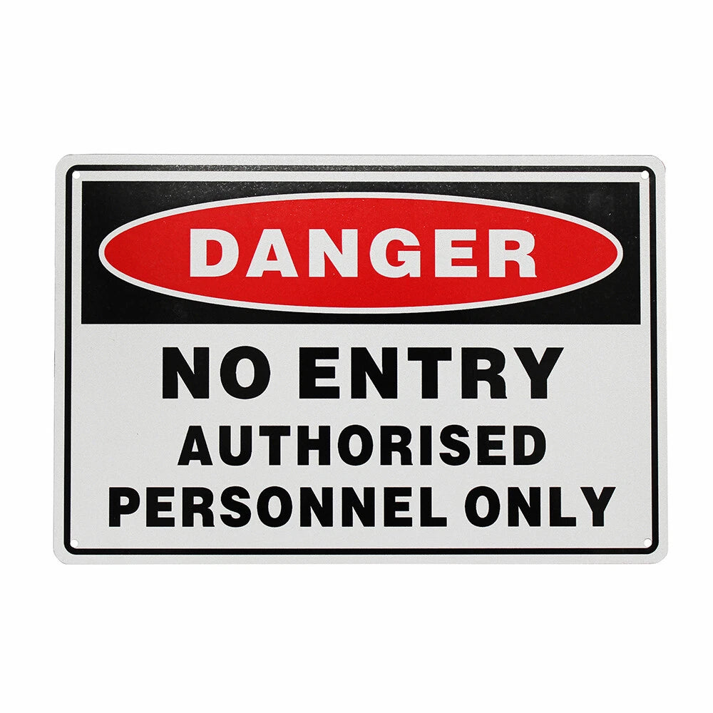 2x Warning Sign Danger No Enter Authorized Personal Only Security