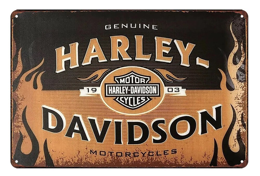 GENUINE HARLEY 1903 Home Wall Man Cave Rustic Look Workshop Bar Decor Metal Sign - Tin Sign Factory Australia