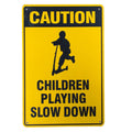 Warning Sign Caution Children Playing Slow Down 200x300mm Metal Safe