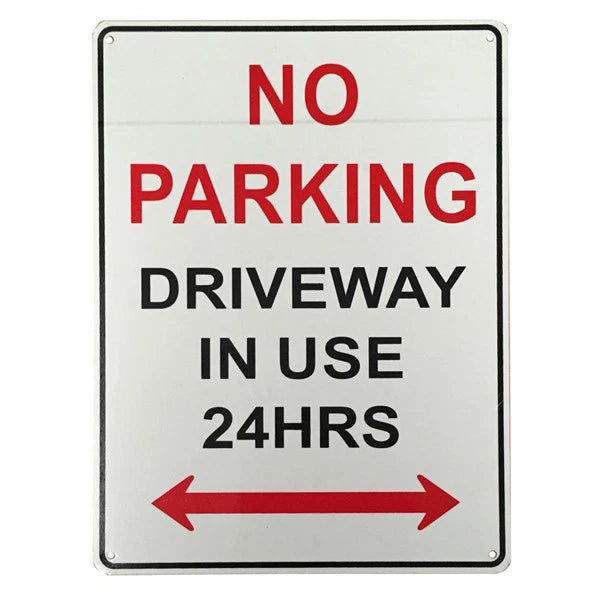 Sign Warning Notice No Parking Driveway in Use 24 Hours 200x300mm