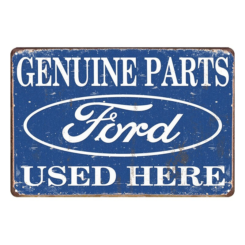Tin Metal Sign FORD GENUINE PARTS HERE 20x30cm Rustic Look Vintage - Tin Sign Factory Australia