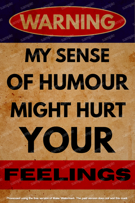 My Sense of Humour Sign – Vintage Look Wall Art for Pubs Garages Man C