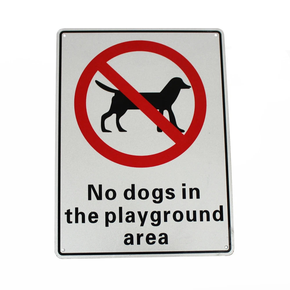 Warning Notice No Dogs in the Playground Area Sign 300*200mm Metal