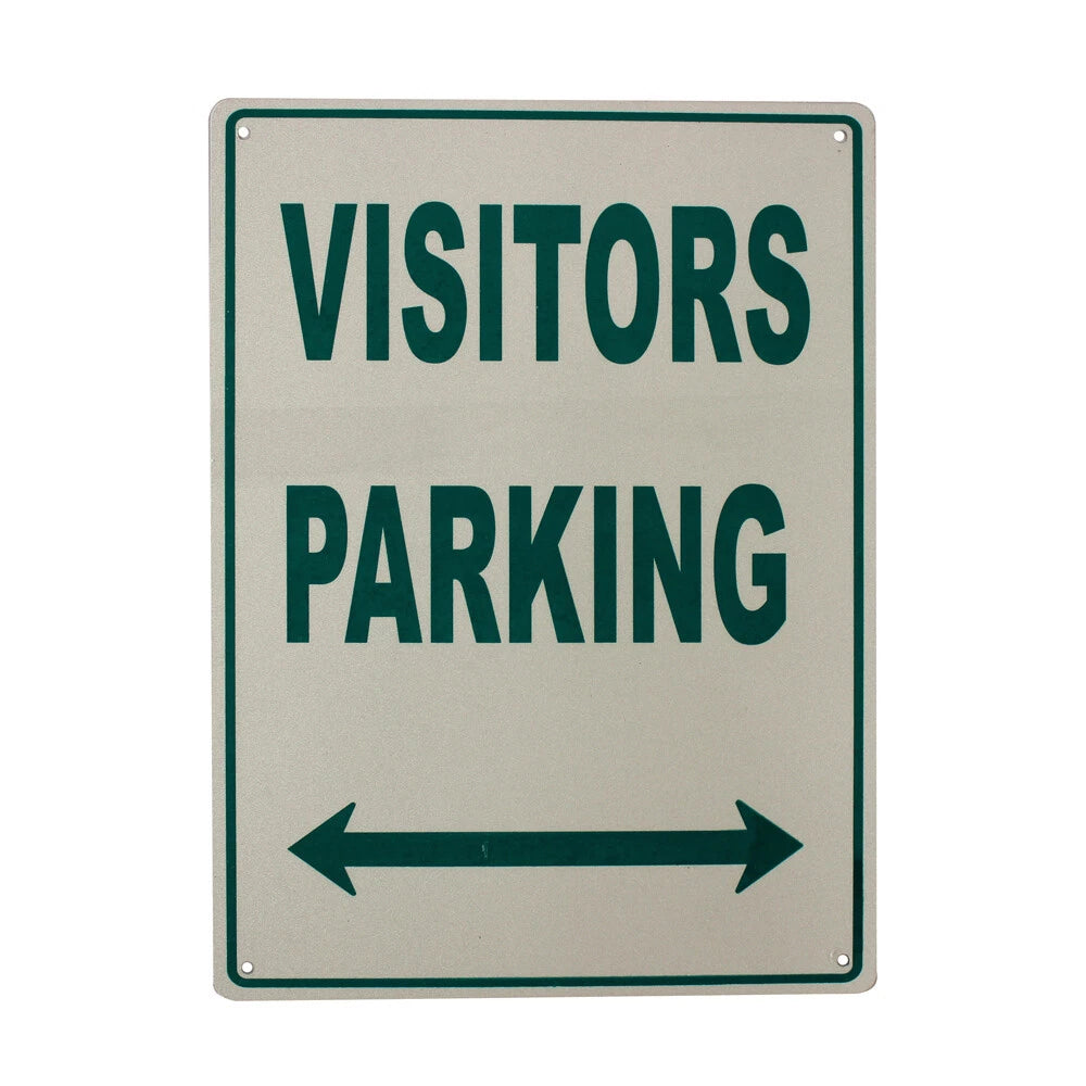 3x Warning Notice Visitors Parking Sign 225x300 Metal Traffic