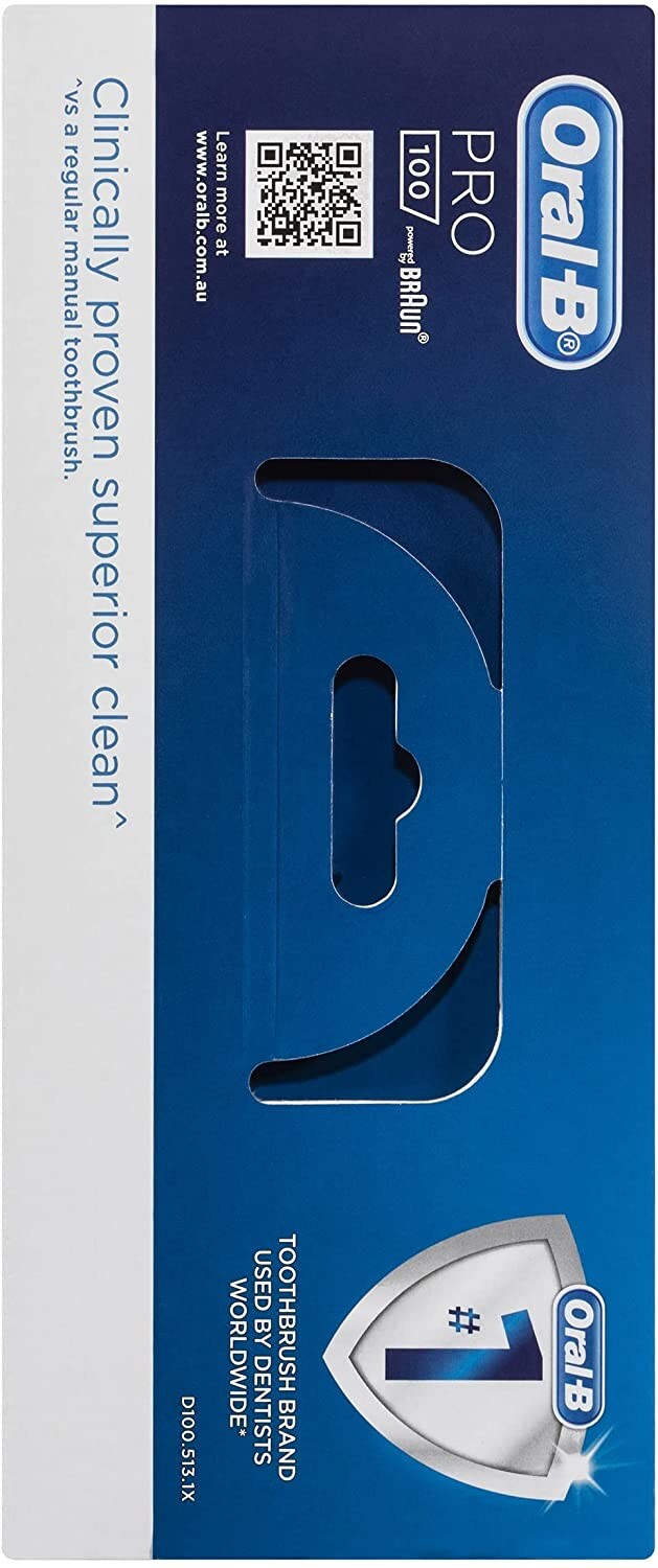 Oral-B PRO 100 CROSSACTION Rechargeable Electric Toothbrush Midnight Black - Tin Sign Factory Australia
