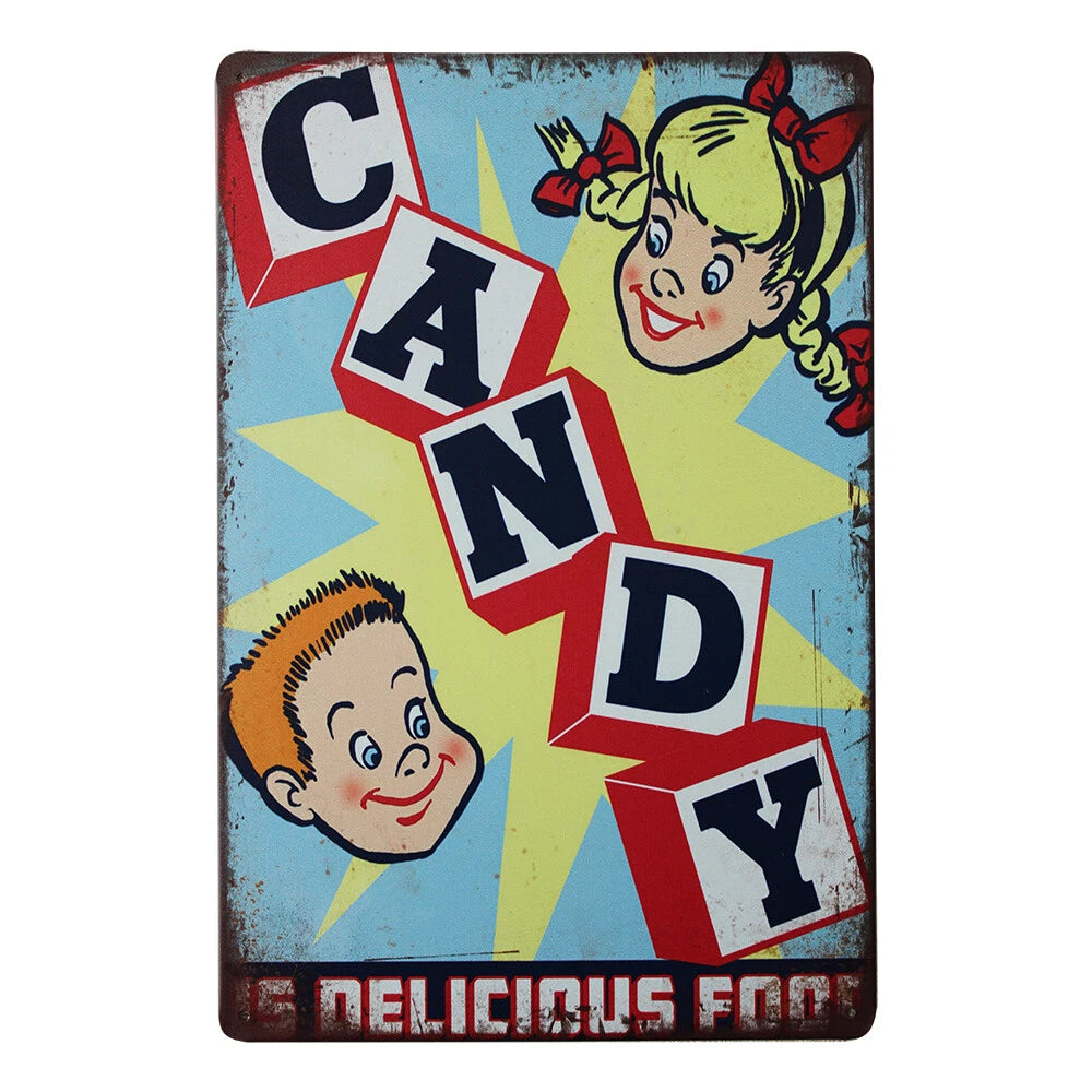 2xtin Sign Candy Shop Store 200x300 Metal Retro Plaque Man Cave