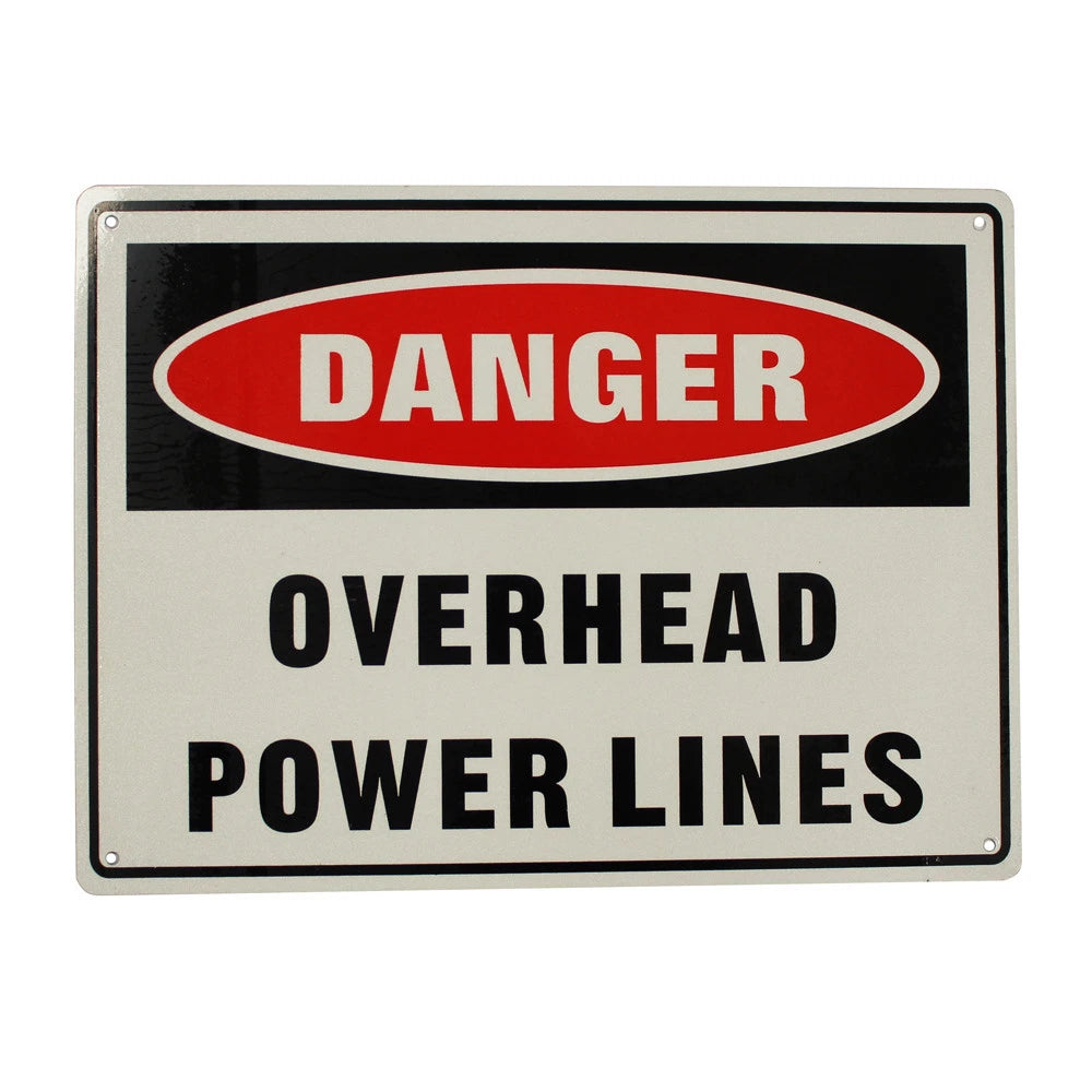 Warning Danger Overhead Power Lines Sign 200x300mm Metal Electrica