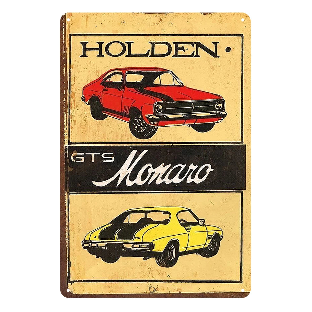 3x Holden Gts Monaro Rustic Metal Sign Vintage Tin Decorative Bar