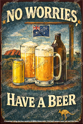 HAVE A BEER Vintage Look Man Cave Shed Garage Workshop Funny Decor Metal Sign - Tin Sign Factory Australia
