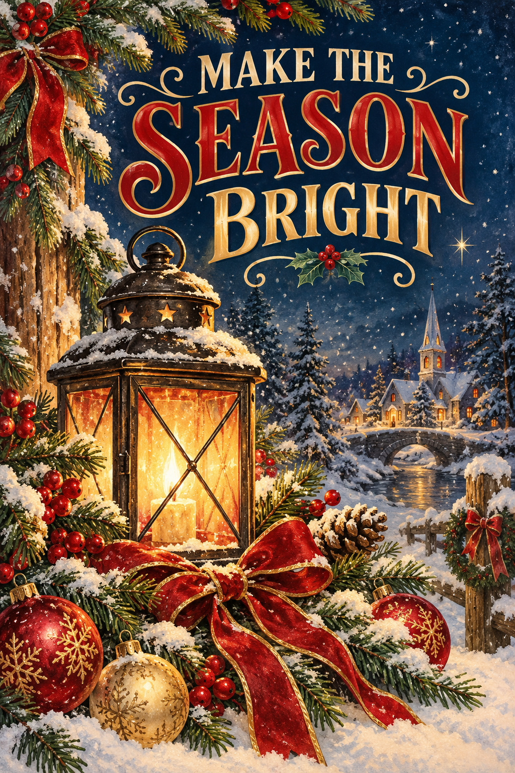 Make The Season Bright Christmas Garage Bar & Shed Wall Man Cave Metal Sign