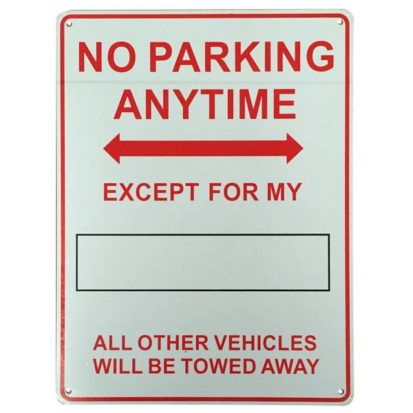 Warning Notice Sign No Parking Anytime Driveway Diy No 200x300mm Metal