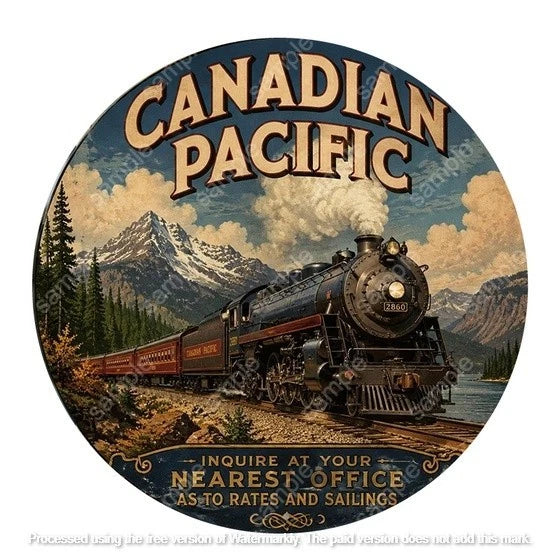 CANADIAN PACIFIC 40 cm round aluminium sign