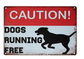 DOGS RUNNING FREE Home Vintage Look Wall Man Cave Shed Garage Bar Metal Tin Sign - Tin Sign Factory Australia