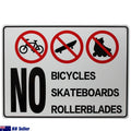 2x Warning Caution No Bicycles Skateboart 200x300mm Metal Workshop - image 2