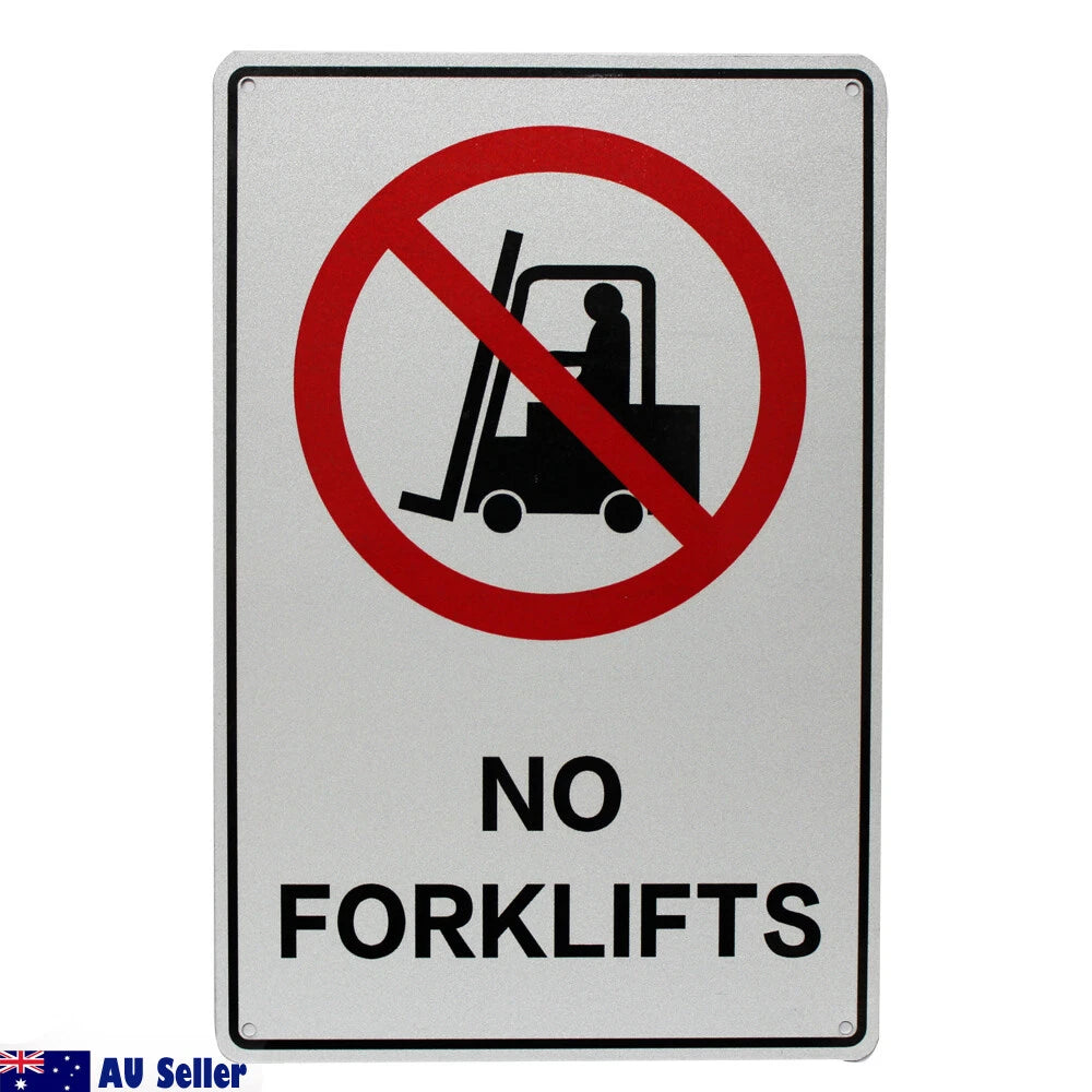 3x Warning Caution Forklifts in Use Sign 200x300mm Metal Workshop