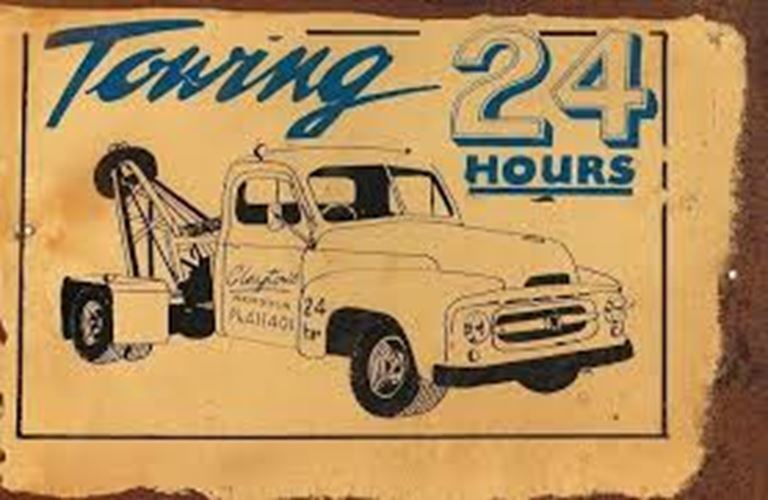 Towing 24 hrs metal sign 20 x 30 cm - Tin Sign Factory Australia
