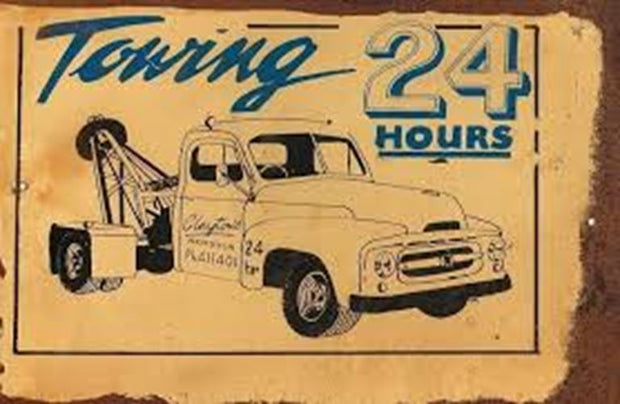 Towing 24 hrs metal sign 20 x 30 cm