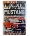 Tin Sign  FORD MOTOR MUSTANG  Sprint Drink Bar Whisky Rustic Look - Tin Sign Factory Australia