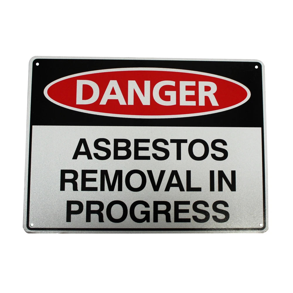 Warning Danger Asbesto Removal in Progress Sign 300*200mm Metal