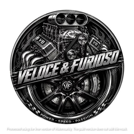 VELOCE & FURIOSO 40 cm round aluminium sign