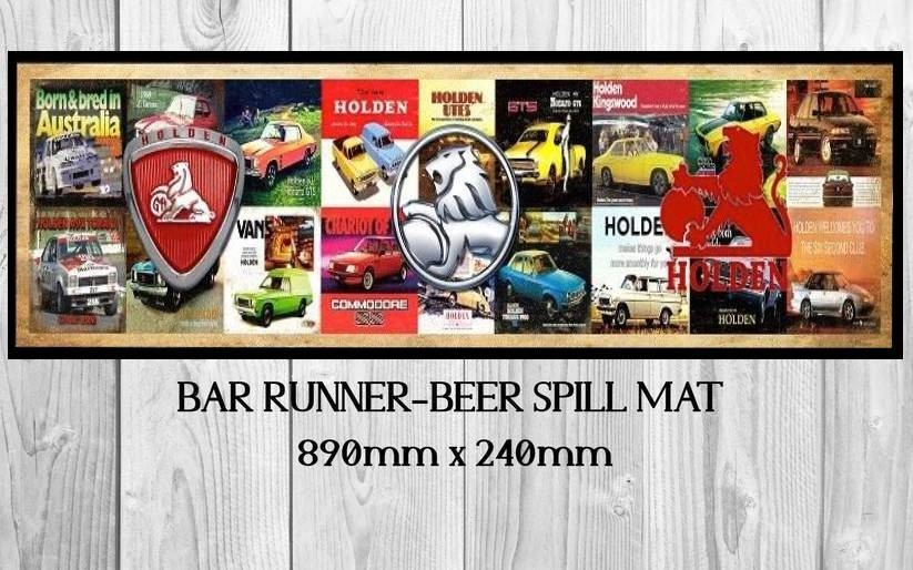 HOLDENS (890mm X 240mm) Non-Slip Rubber Mat Home Bar Runner, Man Cave & Shed