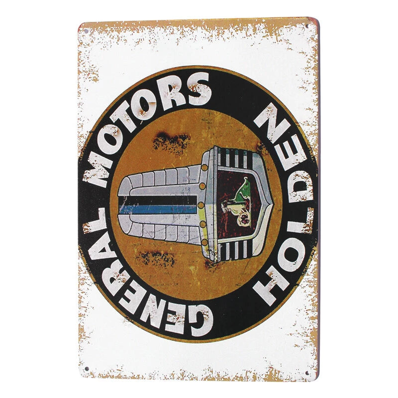 2x Warning Sign Tin Sign 200x300mm Metal General Motors Holden