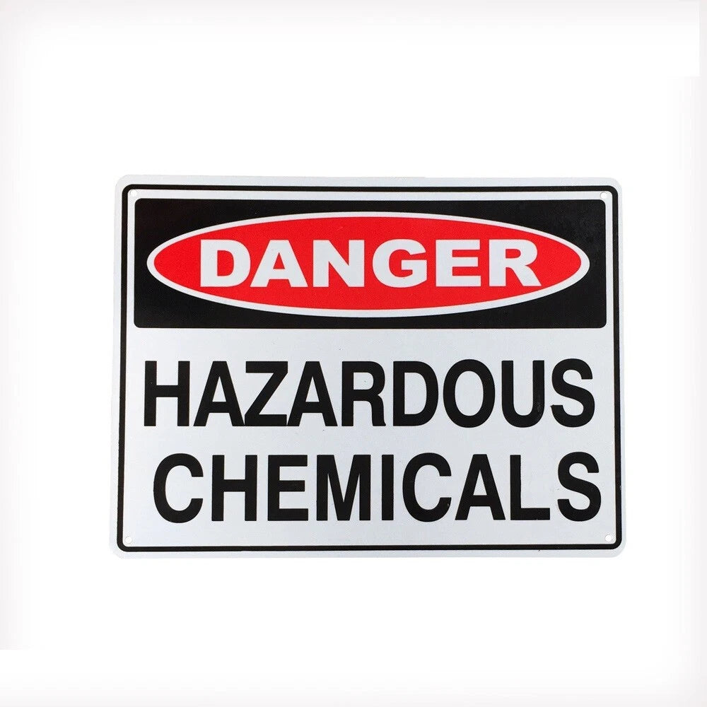 Warning Danger Sign Hazardous Chemicals 200x300mm Safe Industry Metal