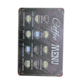 Metal Tin Sign COFFEE MENU 200x300mmVintage Rustic Garage, Bar & Man Cave - Tin Sign Factory Australia