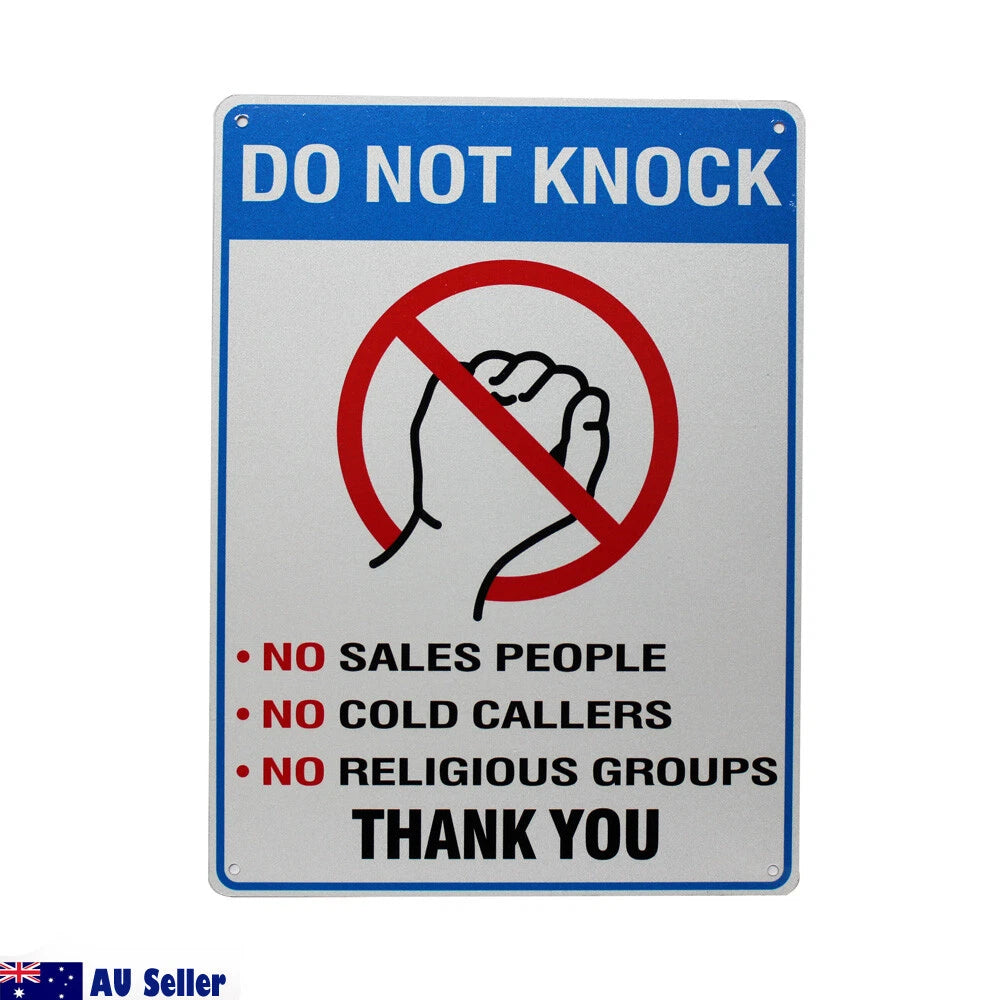 2x Warning Sign Do Not Knock No Sales No Cold Callers No Religious