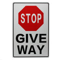 Warning Notice Stop Give Way Sign Traffic Stopping 200x300 Metal Road - image 3