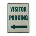 Warning Notice Visitor Parking Sign left Arrow?Metal Sign 200x300mm office Pro - Tin Sign Factory Australia